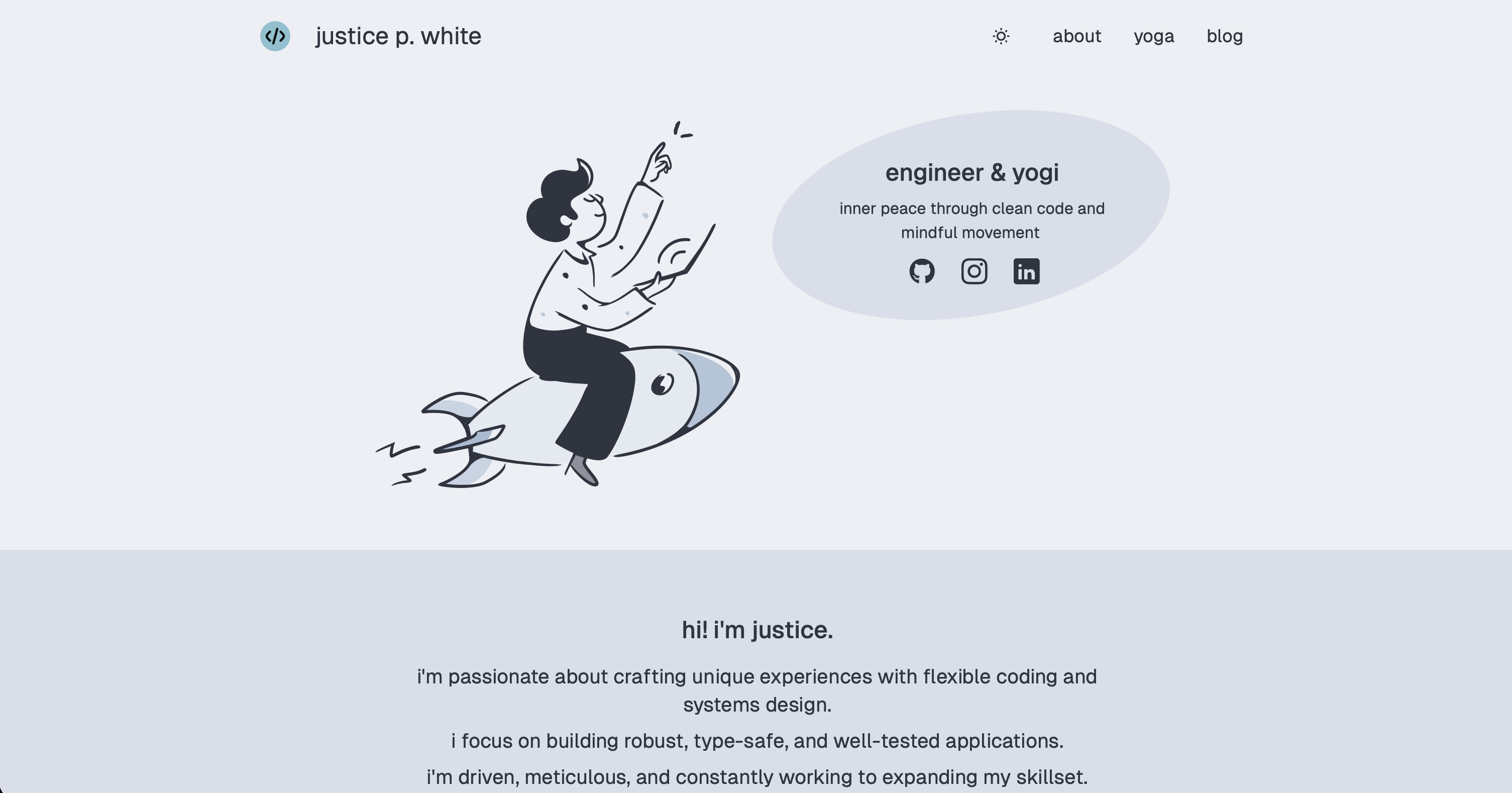 A screenshot of my old portfolio website